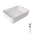 Комплект Qtap Tern: Раковина накладна прамокутна 480х370х135 мм White + Донний клапан PU02