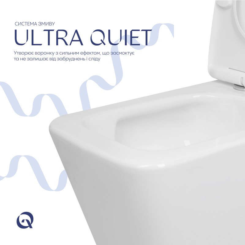 Унітаз підлоговий Qtap Crow Eco Ultra Quiet безобідковий з сідінням Soft-close QTCRO27W51030
