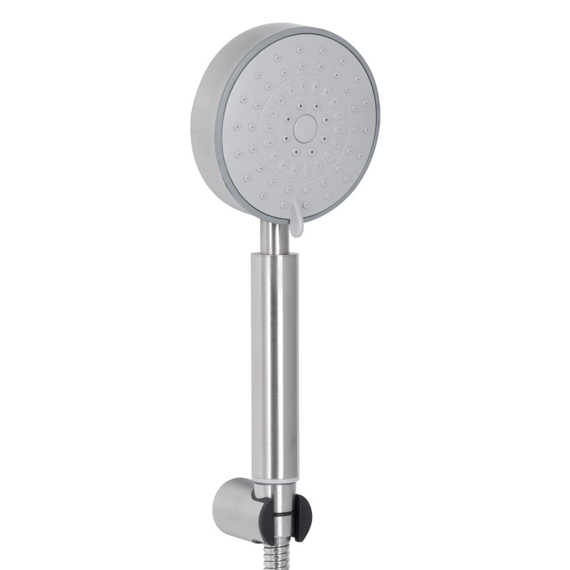 Змішувач для ванни Brinex Pure 005 з довгим поворотним виливом (з душовим гарнітуром) Nickel BRIPUR005NKL