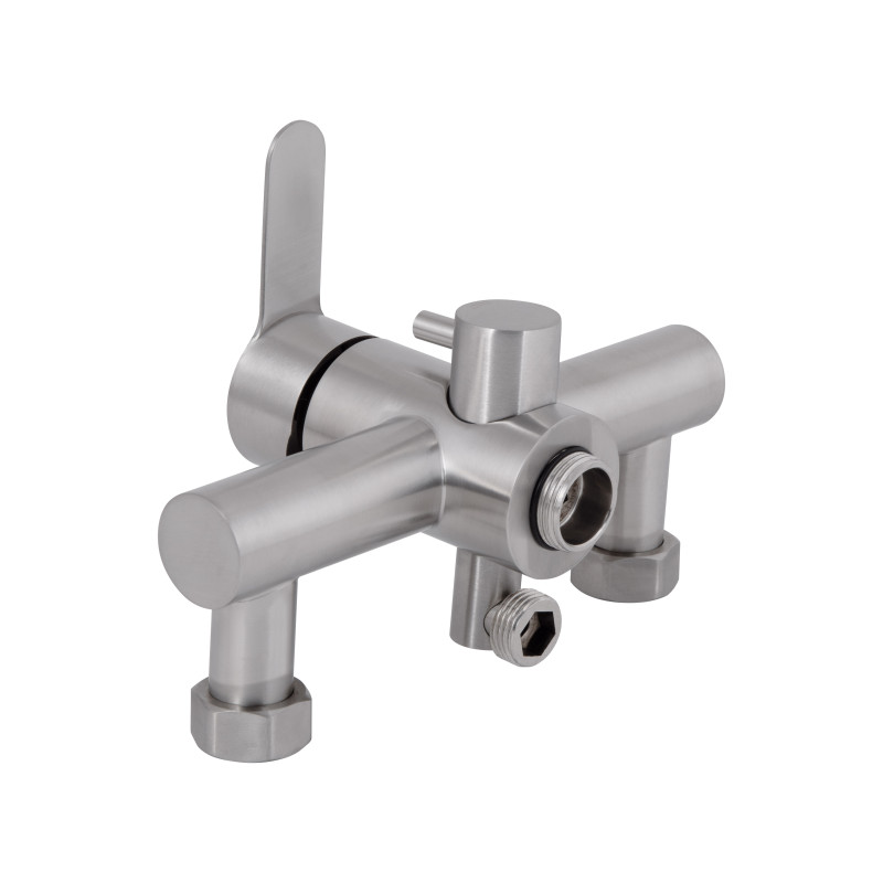 Змішувач для ванни Brinex Pure 005 з довгим поворотним виливом (з душовим гарнітуром) Nickel BRIPUR005NKL