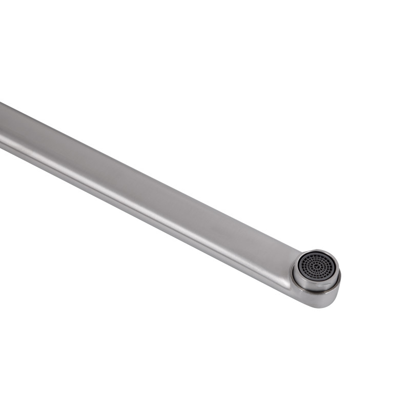 Змішувач для ванни Brinex Pure 005 з довгим поворотним виливом (з душовим гарнітуром) Nickel BRIPUR005NKL