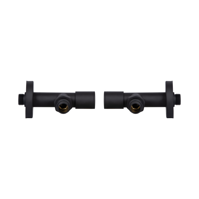 Комплект кранів Thermo Alliance Standart 1/2" З для рушникосушарки кутовий чорний SF395W15B