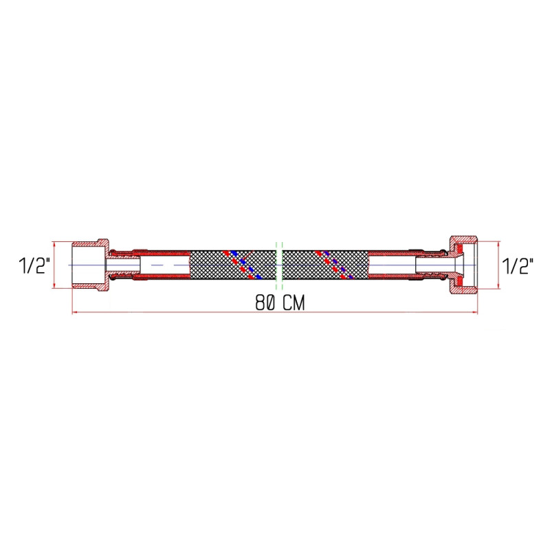 Гнучка підводка для води Thermo Alliance Forte ВЗ 80 см SF382W80