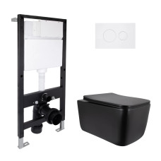 Готове рішення Qtap для ванної кімнати: підвісний унітаз Gemini Ultra Quiet 520x360x350 + комплект інсталяції Standard (кругла клавіша White)