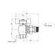 Кран кульовий Icma FAR. ROSSA 1/2" кутовий №362