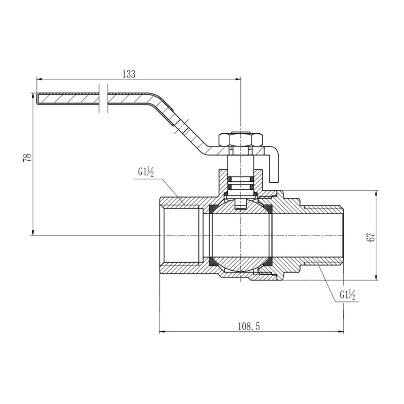 Кран кульовий Thermo Alliance Forte 1 1/2 ВЗ для води (ручка) SF605W40