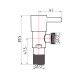 Кран кутовий Thermo Alliance Standart (палочка) 1/2"ЗЗ, нерж, хром, керам. буксу TAS349W1515