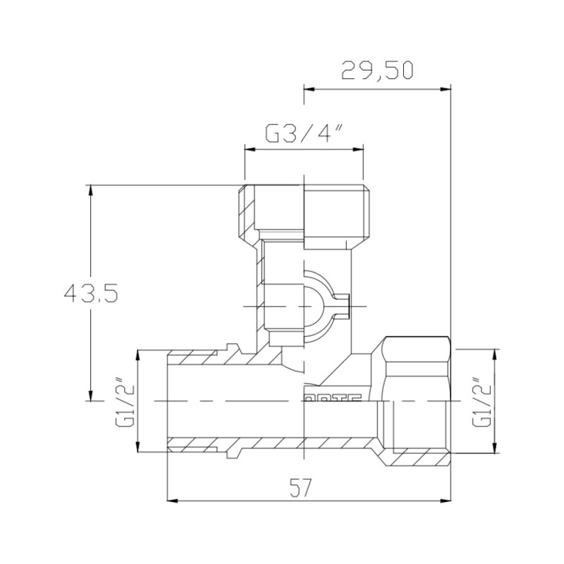 Кран приладовий кульовий Thermo Alliance Forte 1/2"х3/4"х1/2" SF186W152015