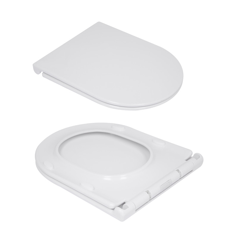 Унитаз напольный Qtap Presto безобідковий з сідінням Soft-close QTPRE27W51022