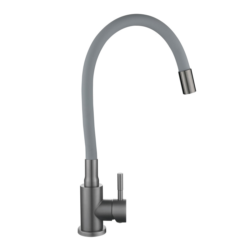 Змішувач для кухні Lidz Aria 015F3 (k35) з гнучким виливом LDARI015F3GGRP49565 Graphite/Grey
