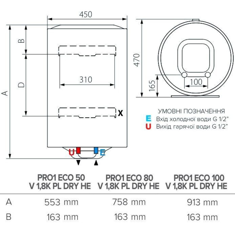 Бойлер Ariston PRO1 ECO 50 V 1,8K PL DRY HE