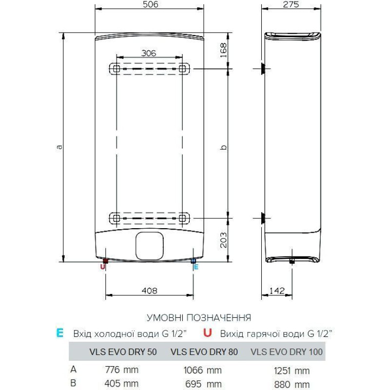 Водонагрівач електричний Ariston VLS EVO DRY 80