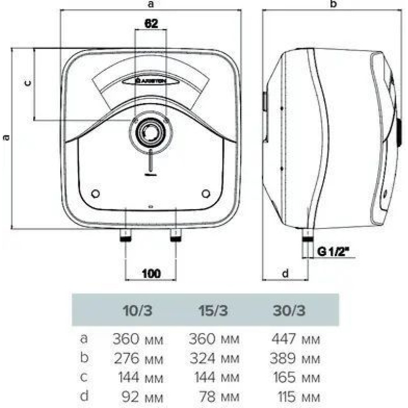 Водонагрівач електричний Ariston BLU EVO R 15U/3